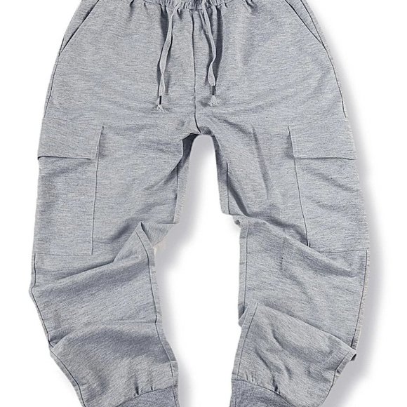 Men's Waist Sweatpants With Drawstring & Flap Pock - Picture 3 of 4
